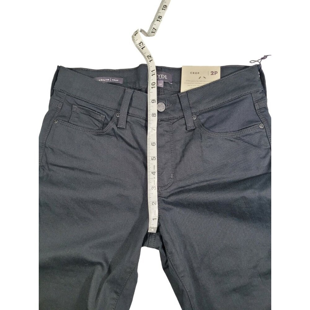 NYDJ Marilyn Crop Cuff Black Premium Denim Lift Tuck Jeans Size 2P-NEW (36) - Picture 9 of 12